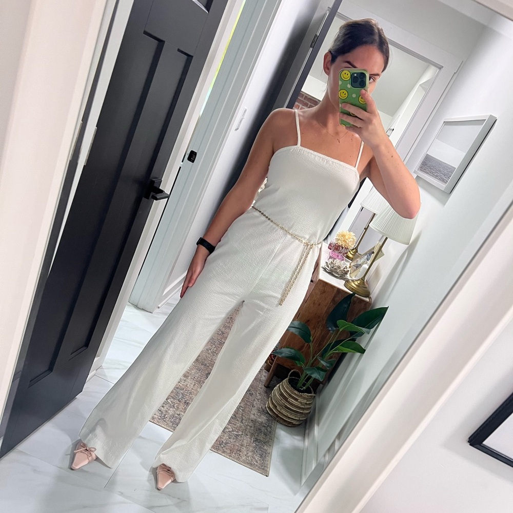 Staud x Solid and Striped white jumpsuit